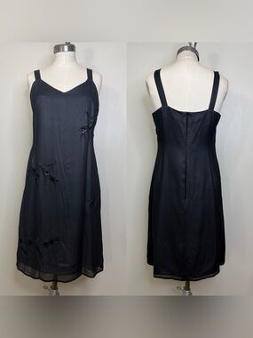 100% SILK DEBBIE SHUCHAT MINI DRESS IN ICE BLUE/SHEER BLACK